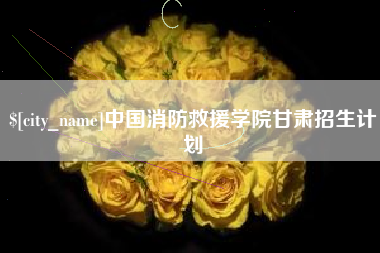 漳浦中国消防救援学院甘肃招生计划