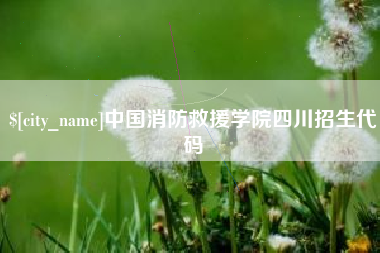 漳浦中国消防救援学院四川招生代码