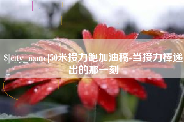 漳浦50米接力跑加油稿-当接力棒递出的那一刻