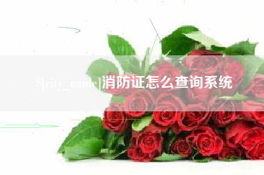 漳浦消防证怎么查询系统