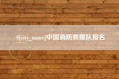 漳浦中国消防救援队报名