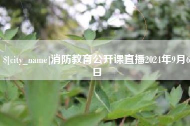 漳浦消防教育公开课直播2024年9月6日