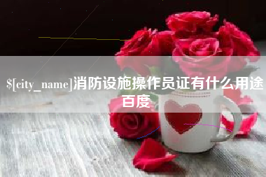 漳浦消防设施操作员证有什么用途百度