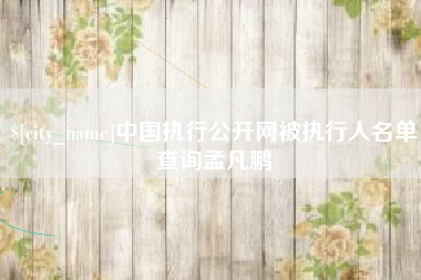 漳浦中国执行公开网被执行人名单查询孟凡鹏