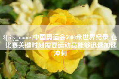 漳浦中国奥运会5000米世界纪录-在比赛关键时刻需要运动员能够迅速加速冲刺