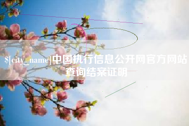 漳浦中国执行信息公开网官方网站查询结案证明