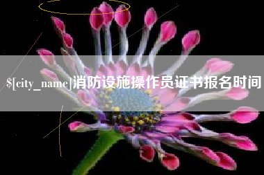漳浦消防设施操作员证书报名时间