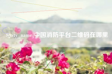 漳浦中国消防平台二维码在哪里