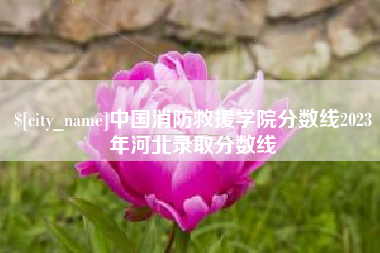 漳浦中国消防救援学院分数线2023年河北录取分数线