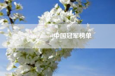 漳浦中国冠军榜单