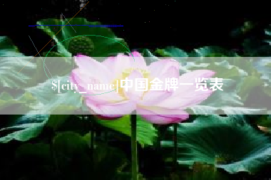 漳浦中国金牌一览表